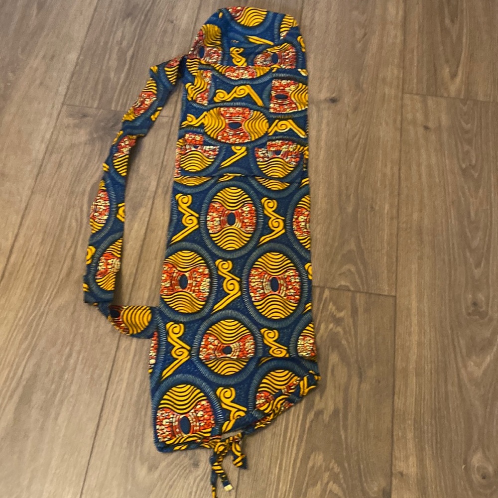 African print handmade yoga mat bag.